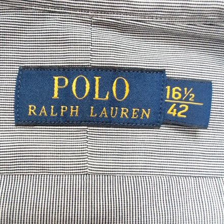 Chemise Ralph Lauren M/L Grise Logo Marron Manches Longues