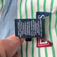 Chemise CHAPS blanche à rayures vertes taille L #77e