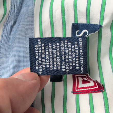 Chemise CHAPS blanche à rayures vertes taille L #77e