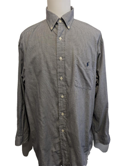 Chemise Ralph Lauren Yarmouth Pied-de-Poule Bleu Marine et Blanc - Taille XL