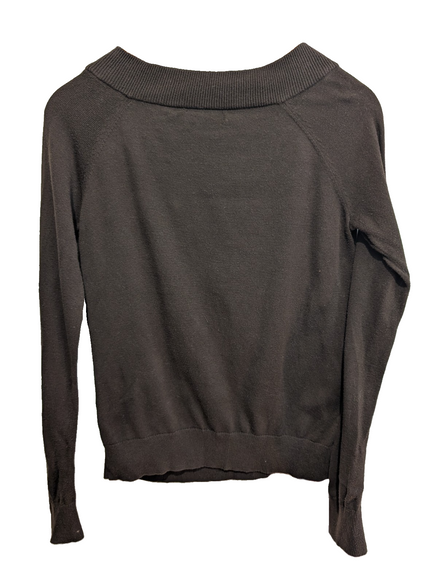 Pull femme LAUREN Ralph Lauren marron col boucle cuir coton taille M