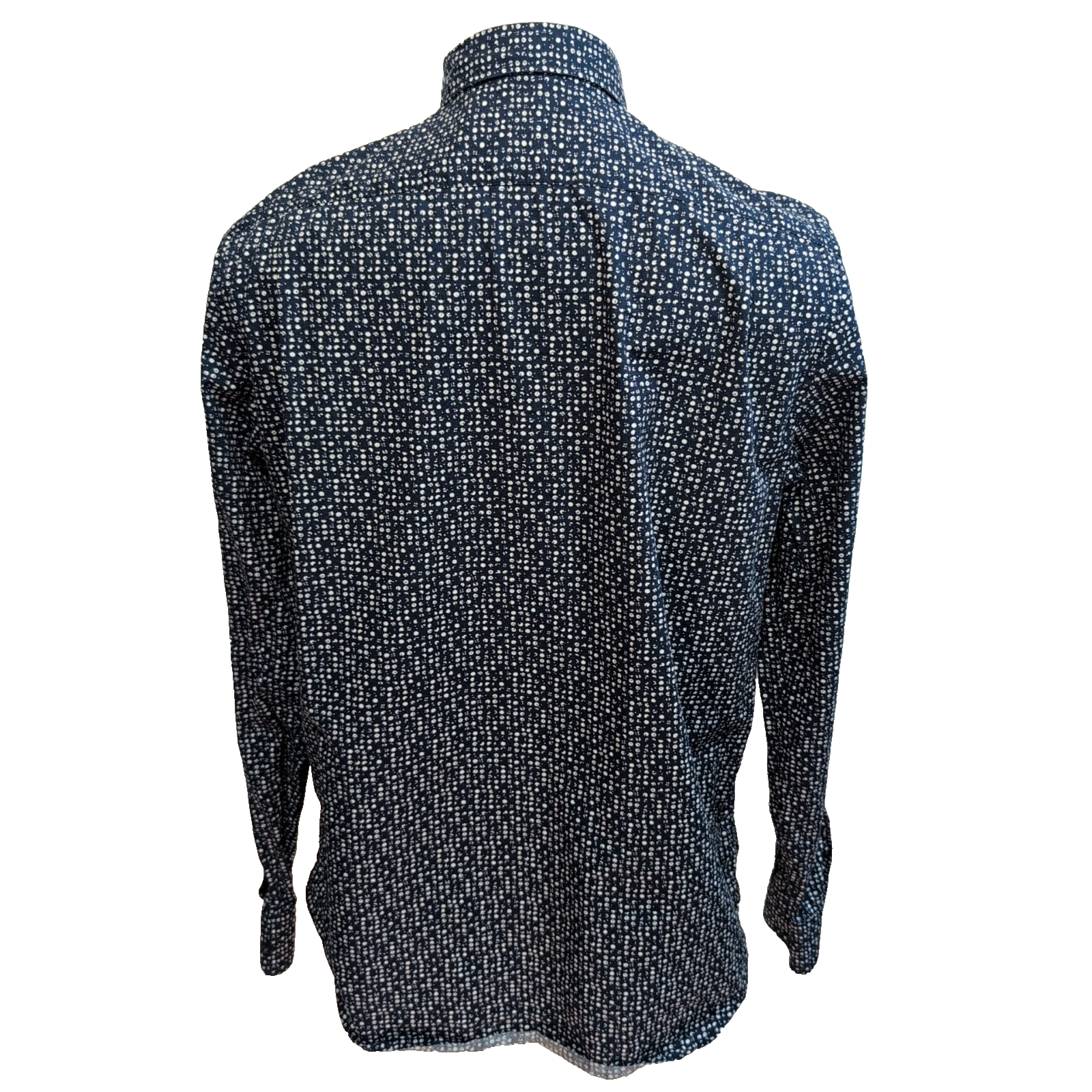 Chemise Michael Kors M Bleu Micro Motif Blanc 100% Coton manches longues
