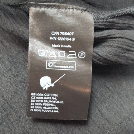 Robe MONKI T.M Noire Coton Manches Bouffantes Neuve Avec Étiquette
