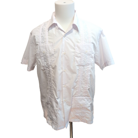 Chemise Maximos USA Yucatan Cuba Panama Blanc 4 Poches M manches courtes