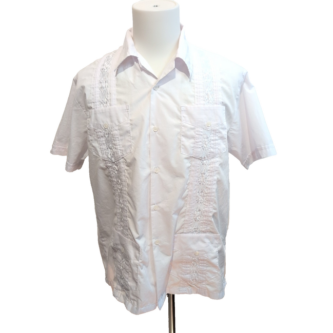 Chemise Maximos USA Yucatan Cuba Panama Blanc 4 Poches M manches courtes