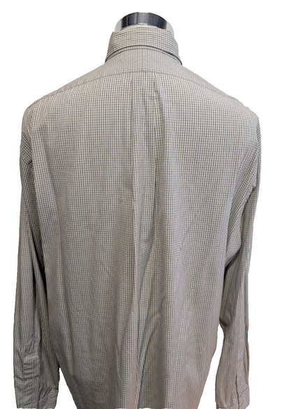 Chemise Polo Ralph Lauren Shirt Golf XL Tilden Plaid Crème Vert Button Down