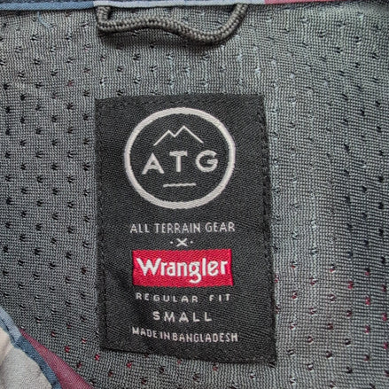 Chemise Wrangler ATG Manche Courte Technique Carreaux Bleu Blanc Rouge Taille S