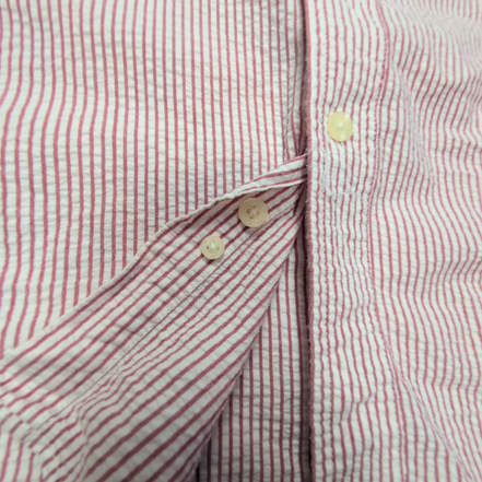 Chemise CHAPS à rayures rouge manches courtes taille XL #110e