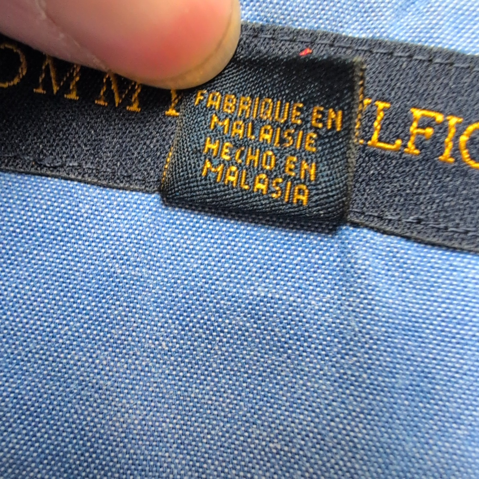 Chemise TOMMY HILFIGER Golf Bleu Clair Manches Longues - Taille L