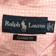 Chemise Ralph Lauren L Rose Petits Carreaux Shirt Button Down Logo Bleu Ciel