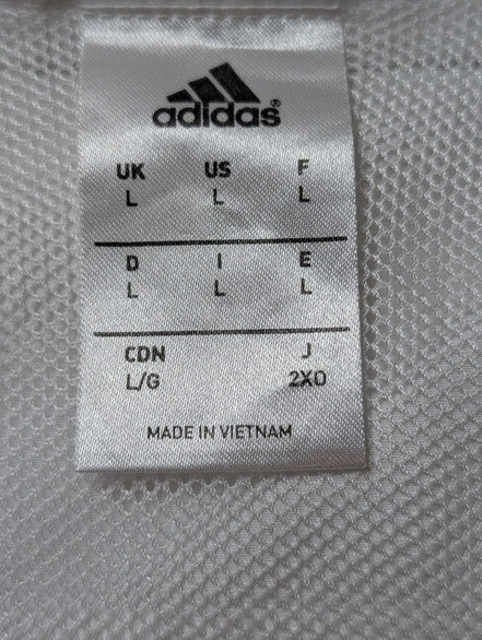 Veste Adidas Trainer Blanche Taille XL (Coupe large - Mesures réelles)