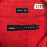 Chemise Ralph Lauren Femme M 10 Rouge Sans Manches Skinny Fit 100% Coton