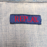 Chemise Replay Western Jean Bleu XL Manches Courtes 100% Coton Vintage