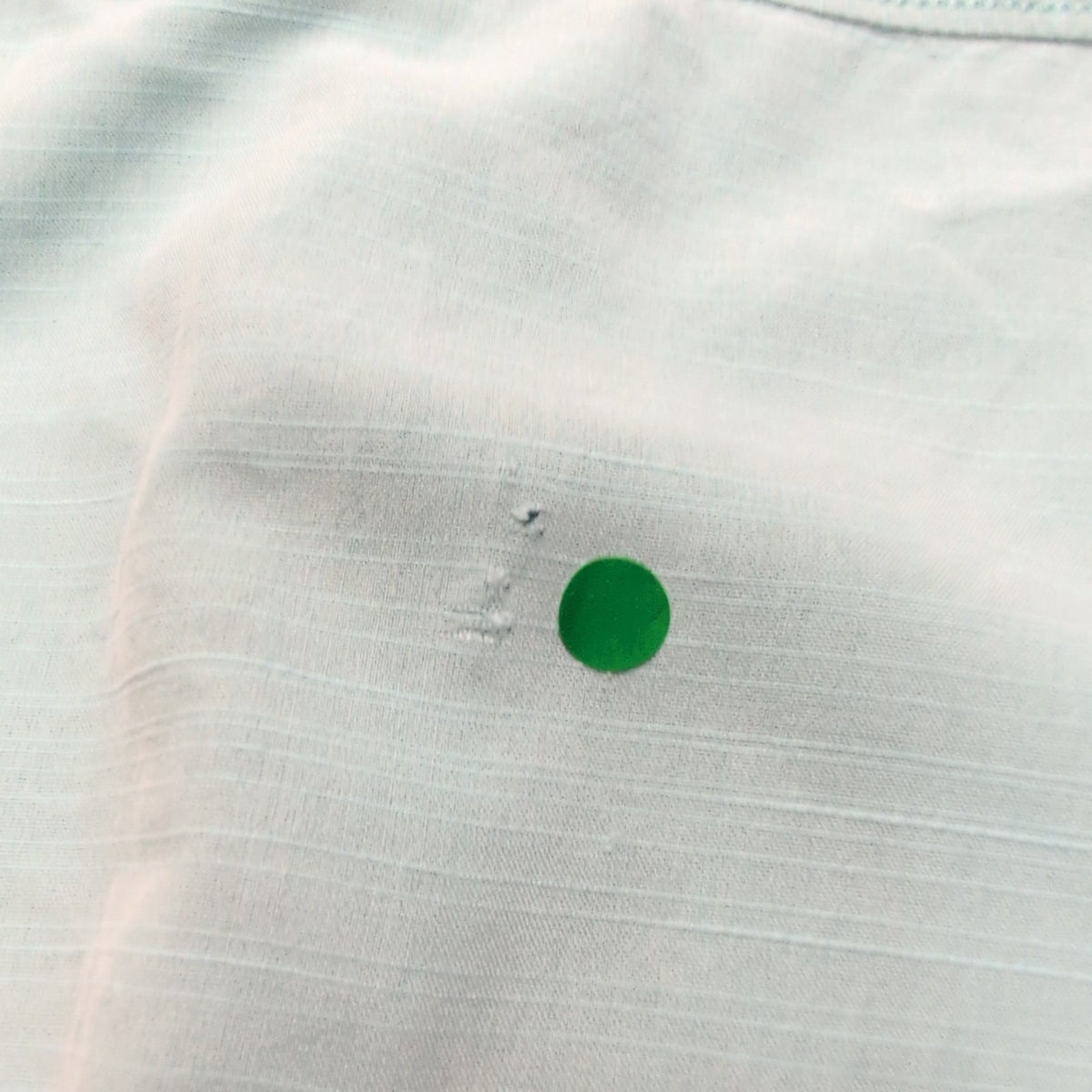 Chemise Hawaïenne Tommy Bahama LG 90% Soie Vert Pâle Boutons Bois