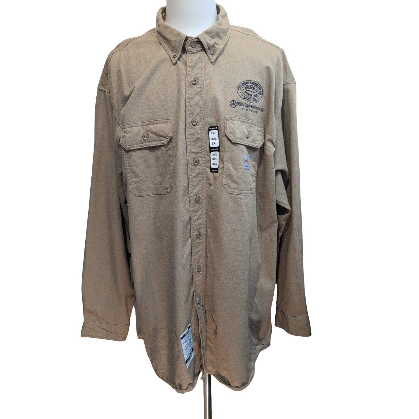 Chemise Carhartt FR 3XL Beige Neuve Étiquette Workwear manches longues