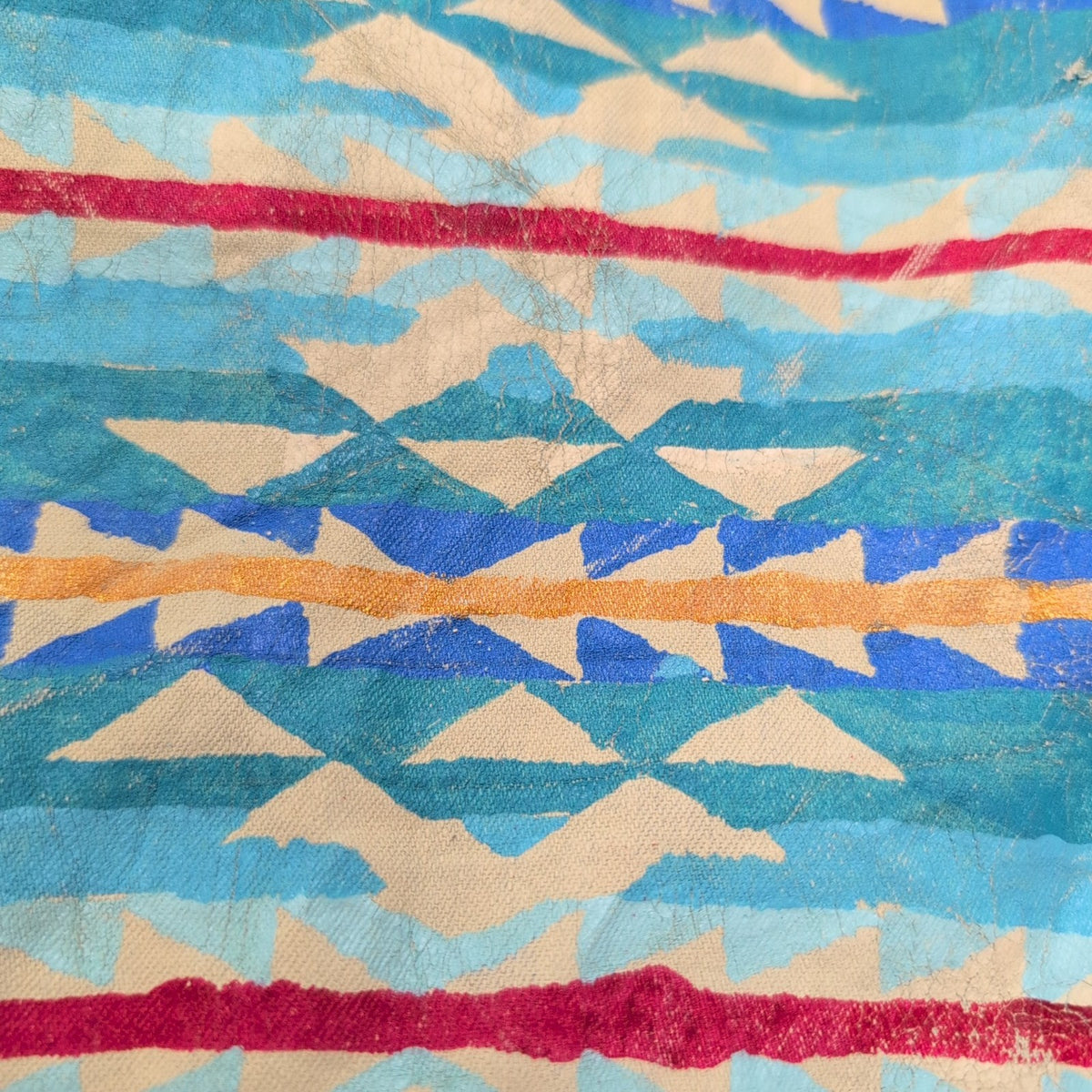 Chemise Levis Western L Jean Denim Bleu Motif Navajo Vintage Manches Courtes