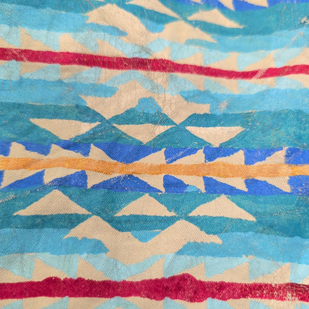 Chemise Levis Western L Jean Denim Bleu Motif Navajo Vintage Manches Courtes