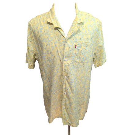 Chemise Hawaïenne Levi’s Jaune Floral Coton Manches Courtes Taille L