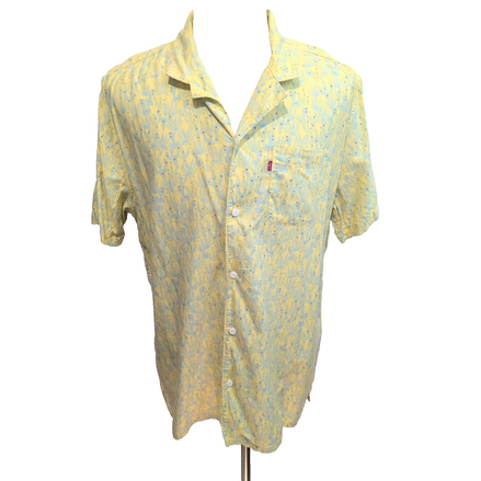 Chemise Hawaïenne Levi’s Jaune Floral Coton Manches Courtes Taille L