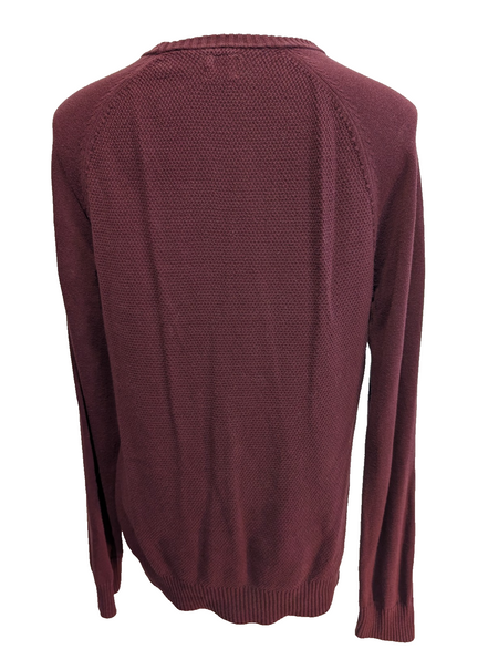 Pull Levi's Unisexe Taille M Bordeaux Grenat Col Rond Maille Fine