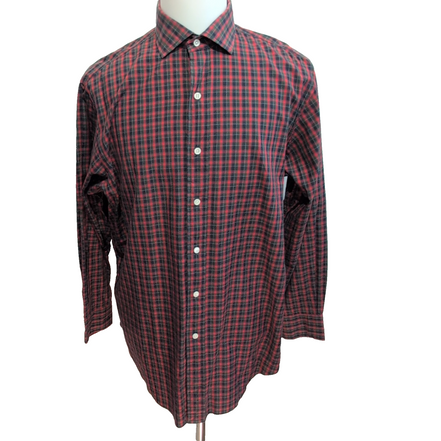 Chemise Polo Ralph Lauren Estate Rouge L XL Two Ply Cotton Carreaux Sans Logo