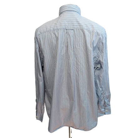 Chemise Nautica L  Rayures Bleu Coton Mercerisé Logo bleu ciel Manches longues