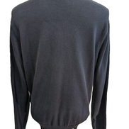Pull Lacoste Taille 5 (L) bleu marine col V 100% coton crocodile brodé