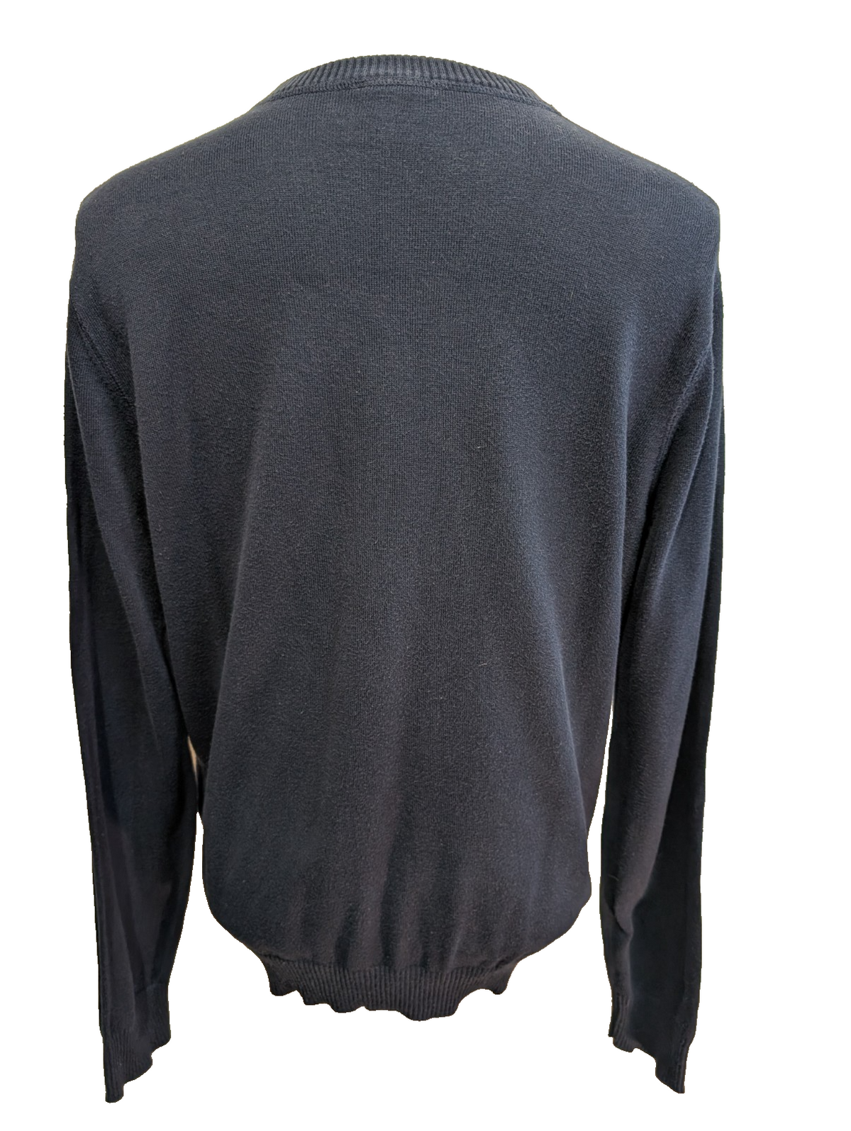 Pull Lacoste Taille 5 (L) bleu marine col V 100% coton crocodile brodé