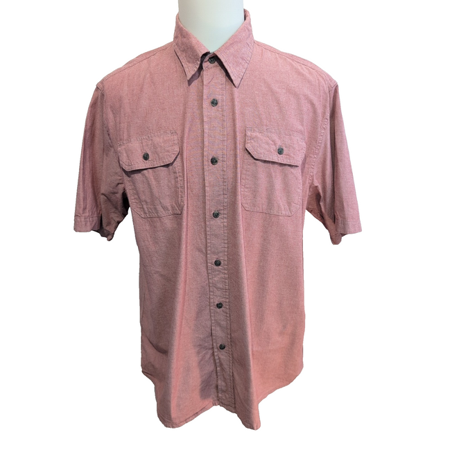 Chemise Wrangler Manche Courte Bordeaux Clair Stretch Taille L Deux Poches