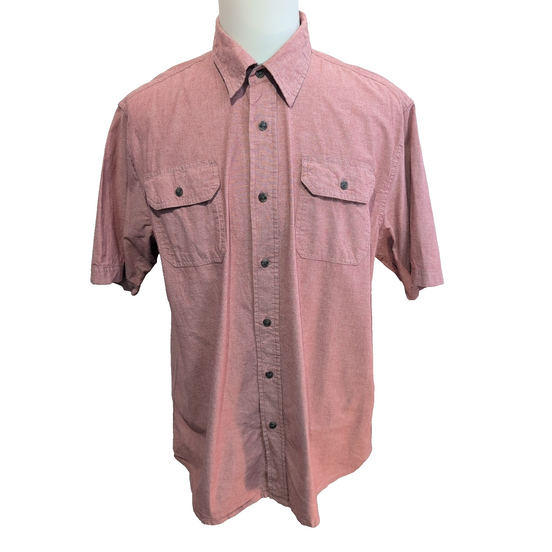 Chemise Wrangler Manche Courte Bordeaux Clair Stretch Taille L Deux Poches
