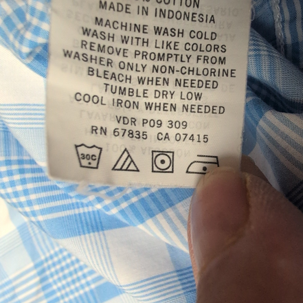 Chemise nautica bleu à carreaux Manche courte Taille XL Une poche logo bred bleu