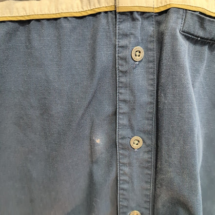 Harley Davidson Chemise Bleu Marine Blanche Manches Courtes Homme XL Vintage