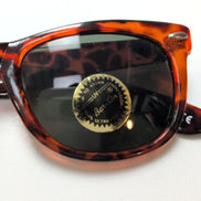 Lunettes de soleil Bar-On Femme Y2K Branche large Carré effet Bois Marron Noir