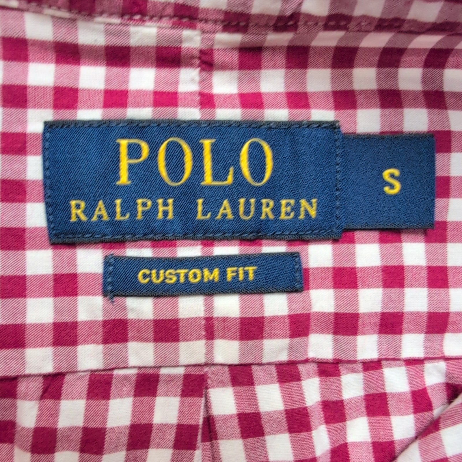 Chemise Polo Ralph Lauren S Rouge Bordeaux Carreaux Custom Fit Button Down Shirt