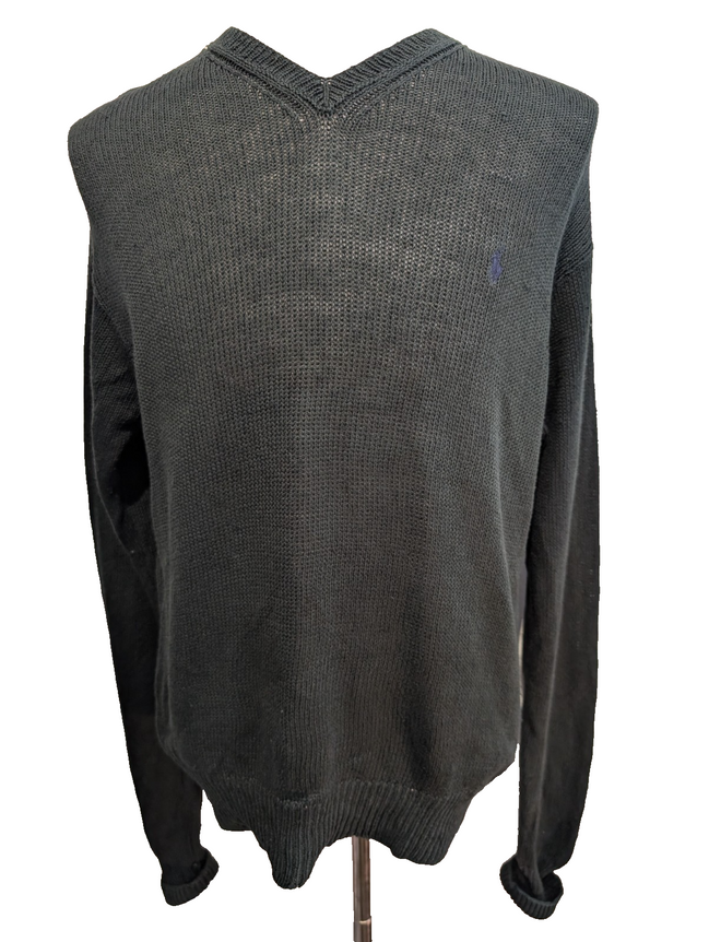 Pull POLO Ralph Lauren Rare - 60% Lin / 40% Coton - Vert Foncé - Taille M
