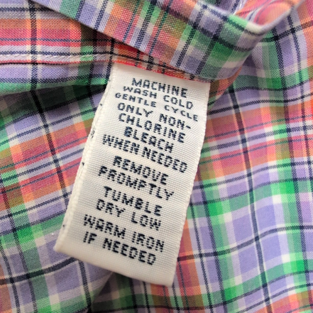 Chemise Ralph Lauren M Custom Fit Lilas Orange Vert Carreaux Shirt Button Down