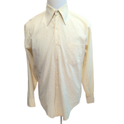 Chemise Vintage Bradlees M Beige Motif Jacquard USA Col Pointe