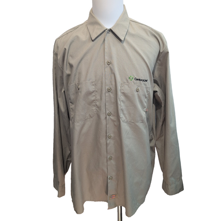 Chemise Dickies XXL Beige Made in Mexico Workwear 2 Poches Brodé