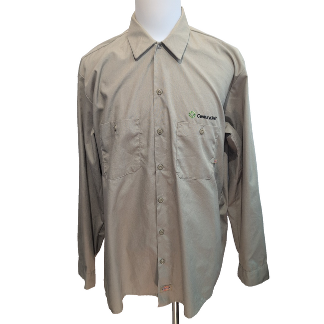 Chemise Dickies XXL Beige Made in Mexico Workwear 2 Poches Brodé