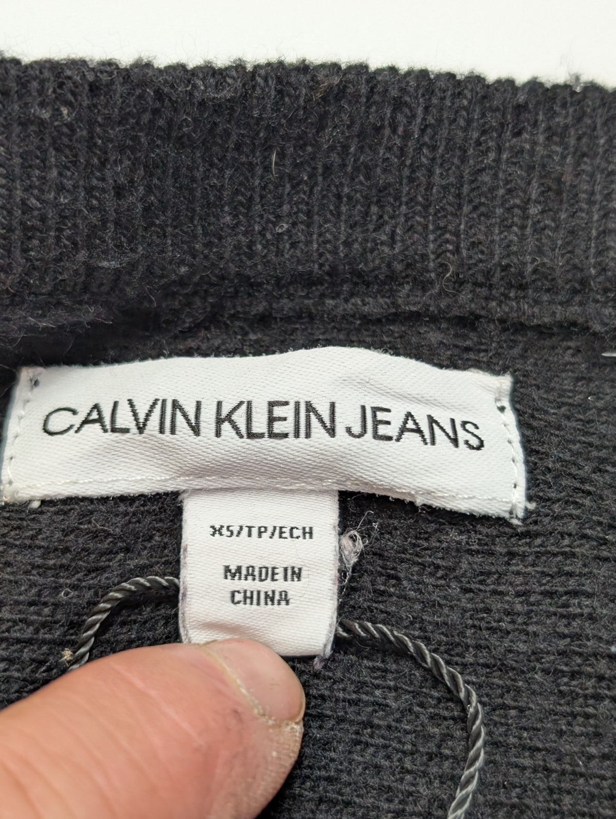 Pull Calvin Klein Jeans femme XS S noir paillettes manches chauve-souris