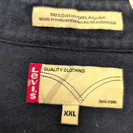 Chemise Levi's XXL Bleu Marine Chamoisée 100% Coton 2 Poches manches longues