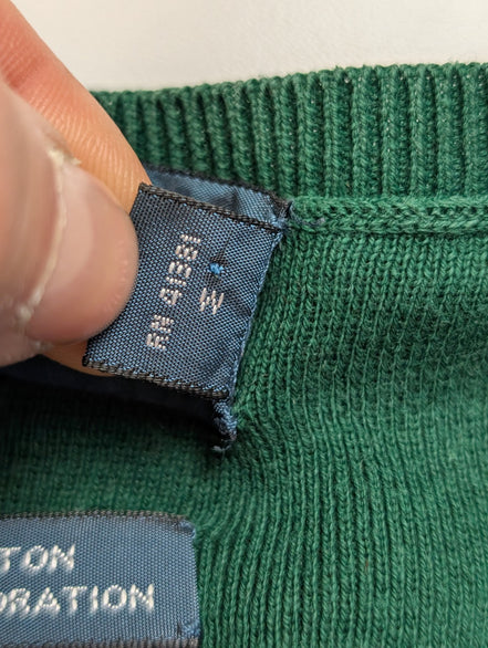 Pull Fin Polo Ralph Lauren Vert Col V Taille XL 100% Coton Pima | 542WSR
