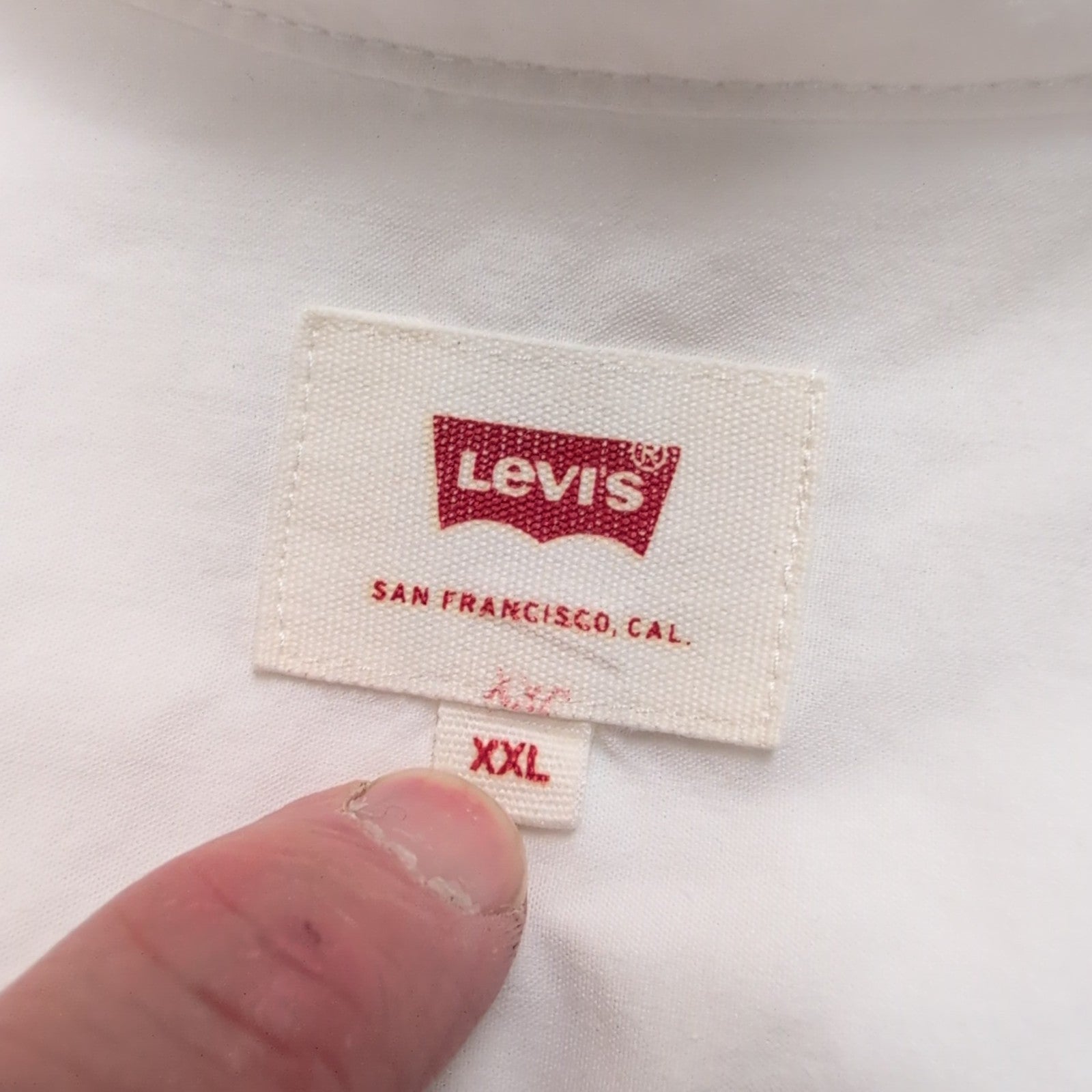Levi's Chemise Blanche Manches Longues Coton Homme Taille XXL
