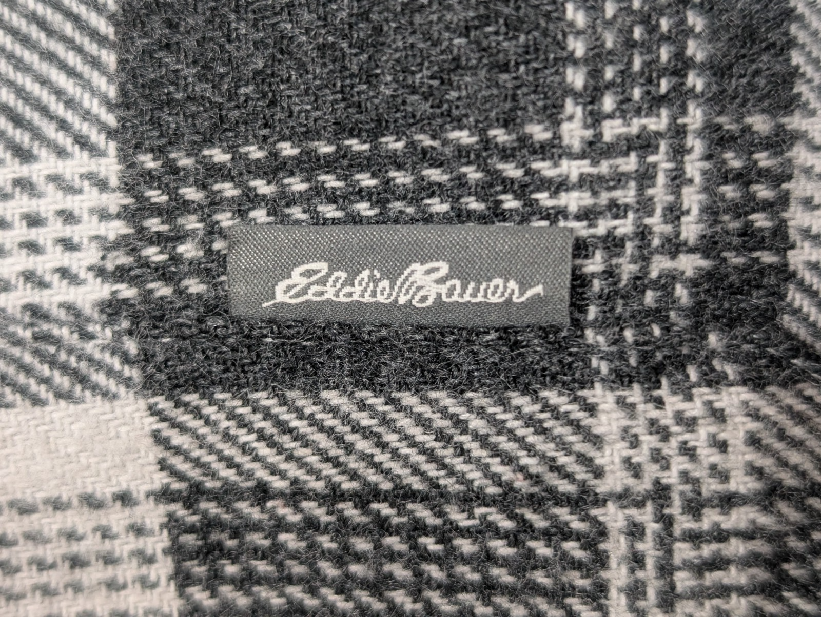 🌲 EDDIE BAUER L Flanelle Coton Stretch Carreaux Gris |297S