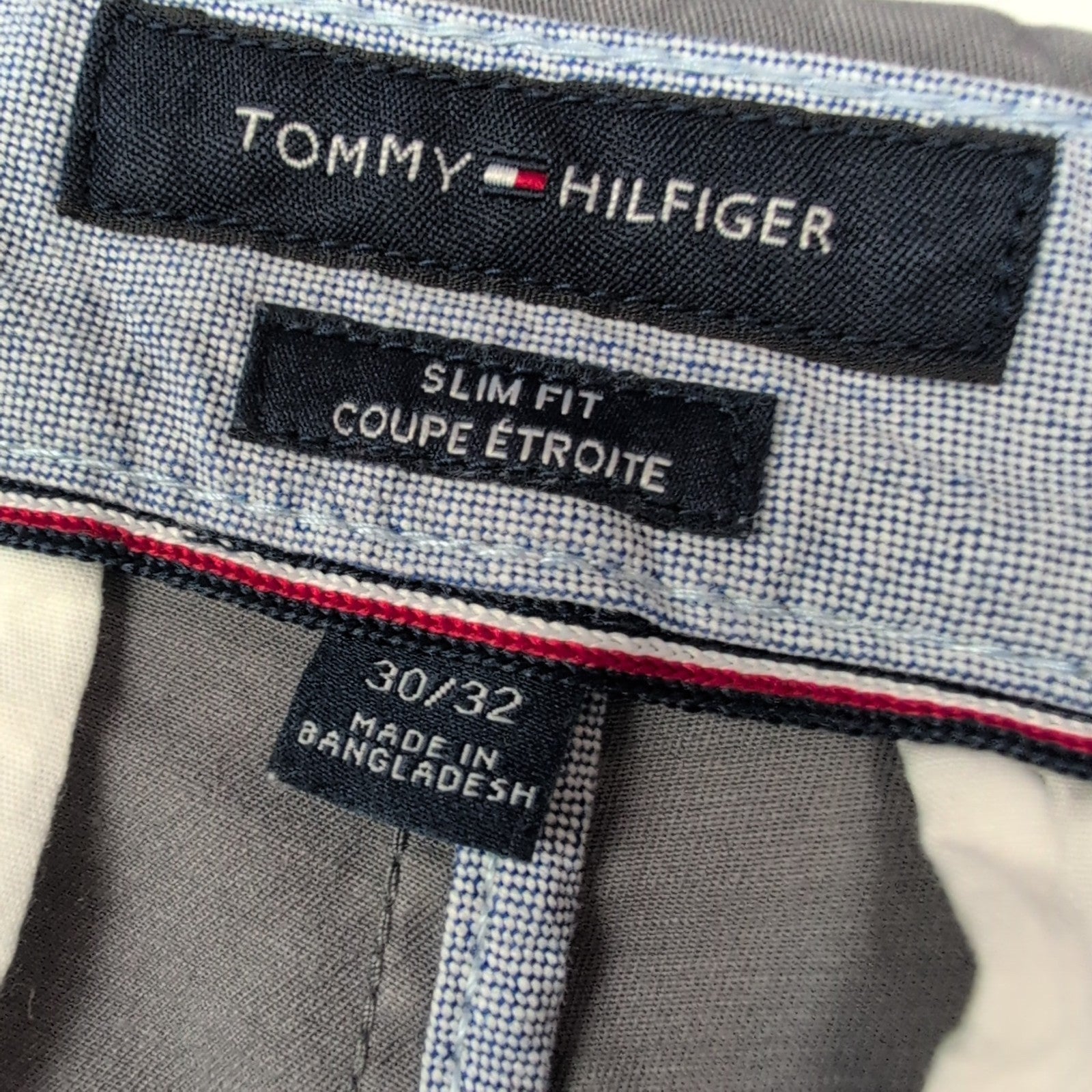 Pantalon chino Tommy Hilfiger stretch gris taille W30xL32 FR40 #50ct