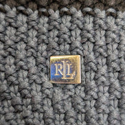 Pull Lauren Ralph Lauren femme S gris noir rayures grosse maille coton
