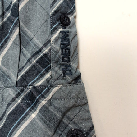 Chemise Tommy Hilfiger Grise et Bleue Carreaux Diagonaux - Taille XL