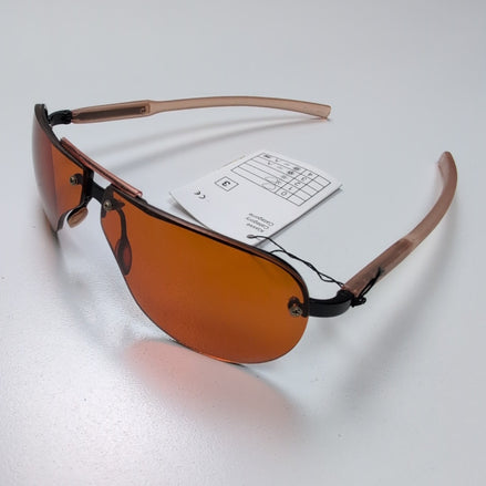 Lunettes de soleil style Ovale Ambre Monture Métal Y2K