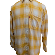 Chemise LEVI'S Flanelle à Grands Carreaux Jaune Manches Longues T.L étiquette S