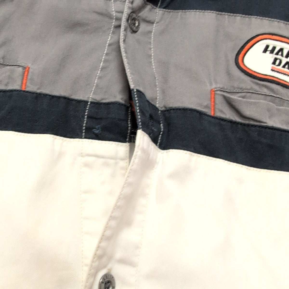 Chemise Harley Davidson L Noire Blanche Brodée Moto Motard manches longues